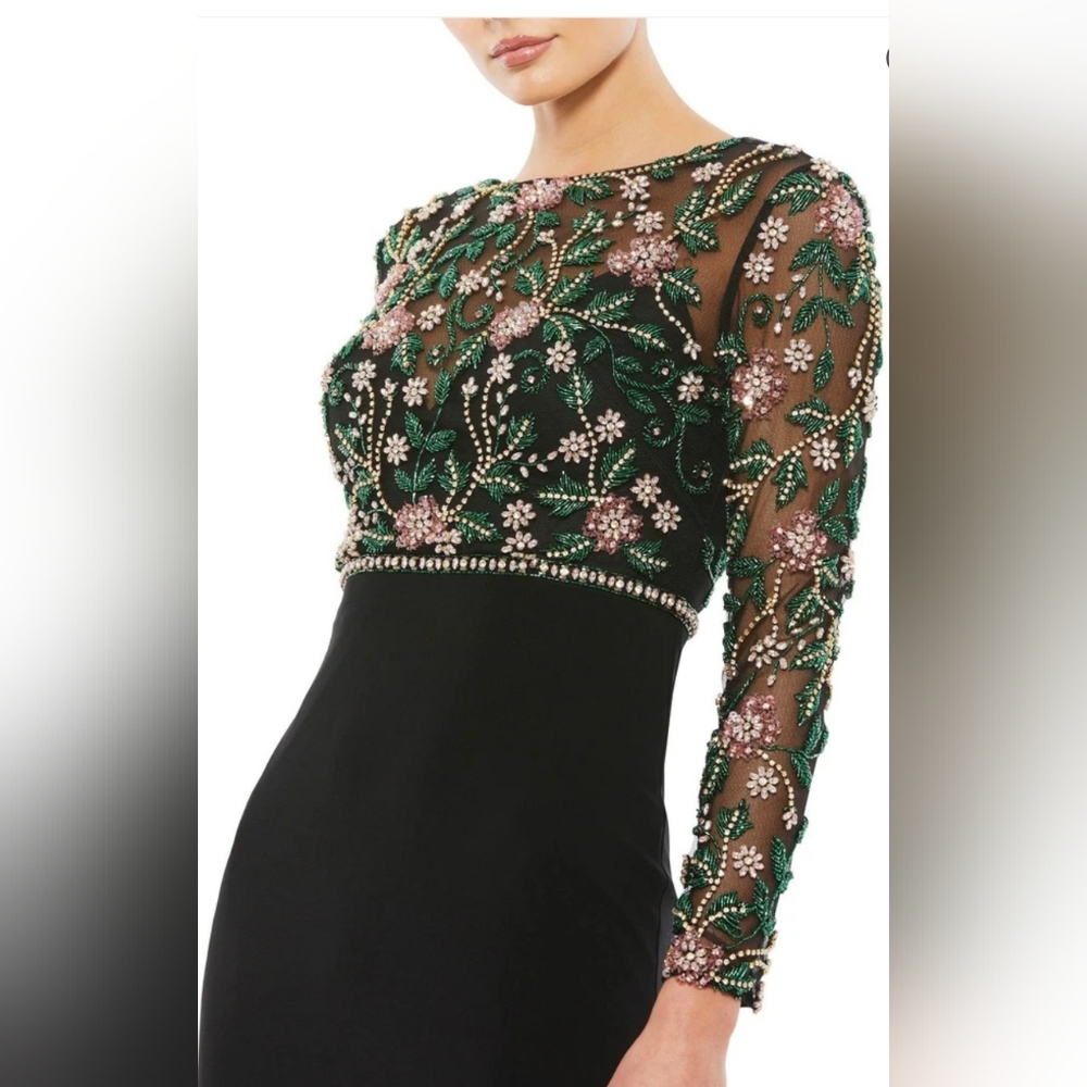 Mac Duggal 67870 Beaded Illusion High Neck Trumpet Gown SZ 6 NWOT - Picture 2 of 14